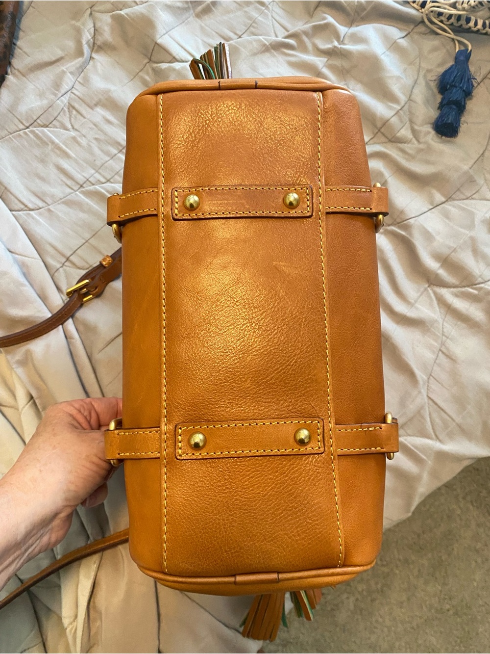 Dooney & Bourke Florentine Leather Mini Satchel with Gold-Tone Hardware - Picture 5 of 9